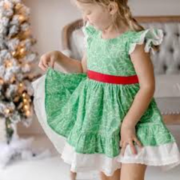 Cheeky plum Myra spruce floral eyelet Christmas dress nwt - Picture 1 of 8